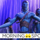 A group of blue-skinned, long-limbed Na'vi from James Cameron's Avatar.